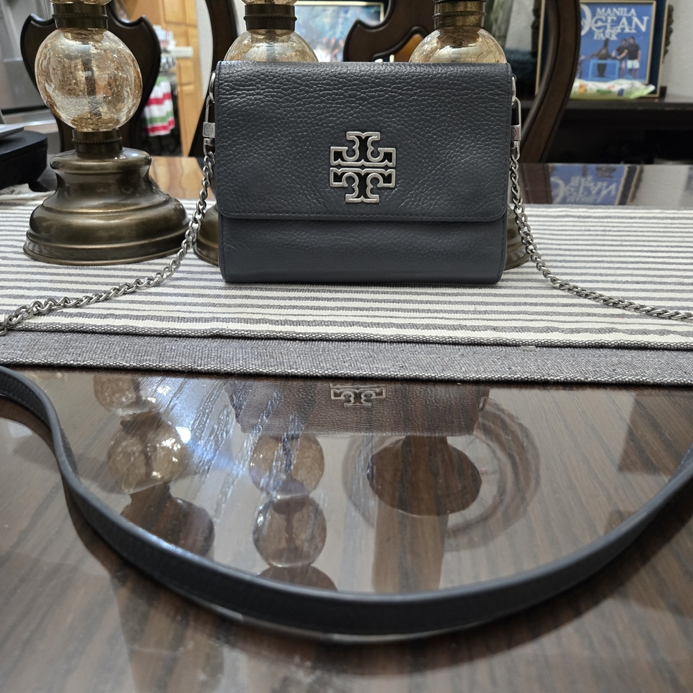 Tory Burch Gray Leather Crossbody Bag